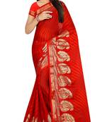 chitrakshi leheriya chiffon saree with silk on border and pallu