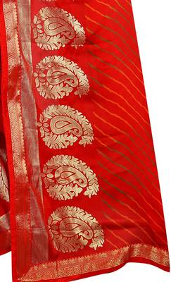 chitrakshi leheriya chiffon saree with silk on border and pallu 4
