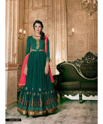 Green Wedding Anarkali Gowns 1