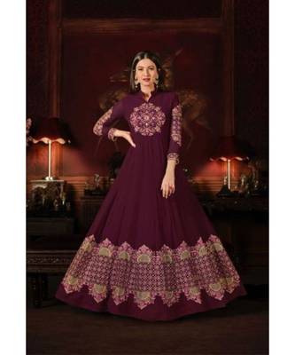 Magenta Wedding Anarkali Gowns 1