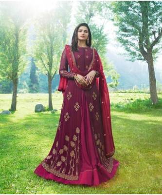 Magenta Wedding Anarkali Gowns 1