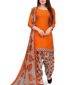 Orange printed crepe salwar