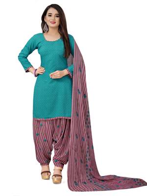 Green printed crepe salwar 1