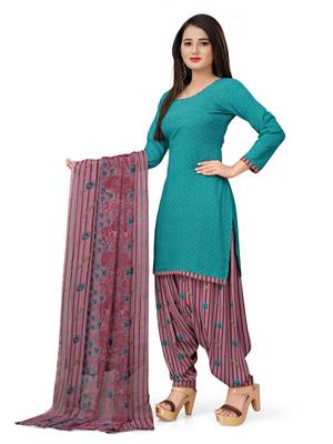 Green printed crepe salwar 2