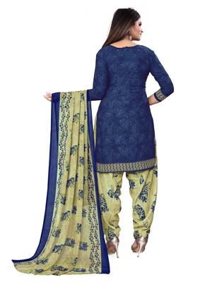 Blue printed crepe salwar 3