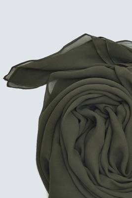 Olive Green Georgette Hijab 4