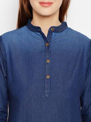 Navy-blue printed denim tunics 5