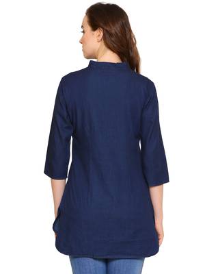 Navy-blue printed denim tunics 2