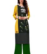 yellow Venika Creations Americian Crepe Digital Print Kurta