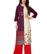 maroon Venika Creations Americian Crepe Digital Print Kurta