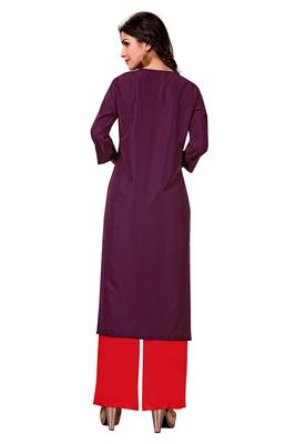 maroon Venika Creations Americian Crepe Digital Print Kurta 2