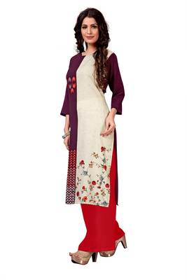 maroon Venika Creations Americian Crepe Digital Print Kurta 3