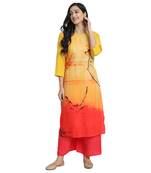 yellow Venika Creations Americian Crepe Digital Print Kurta
