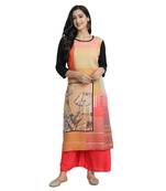 black Venika Creations Americian Crepe Digital Print Kurta