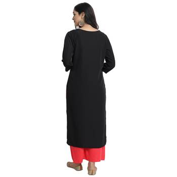 black Venika Creations Americian Crepe Digital Print Kurta 2