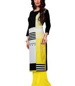 black Venika Creations Americian Crepe Digital Print Kurta