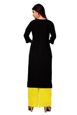 black Venika Creations Americian Crepe Digital Print Kurta 2