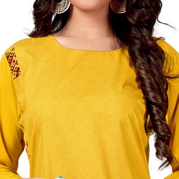 yellow Venika Creations Americian Crepe Digital Print Kurta 3
