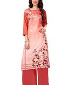 orange Venika Creations Americian Crepe Digital Print Kurta