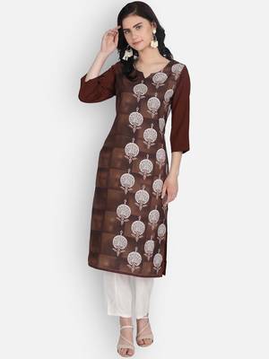 maroon Venika Creations Americian Crepe Digital Print Kurta 1
