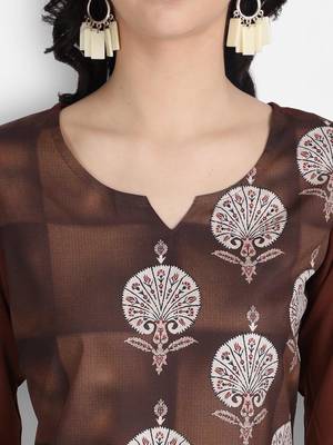 maroon Venika Creations Americian Crepe Digital Print Kurta 3