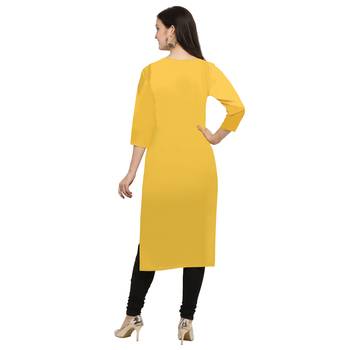 yellow Venika Creations Americian Crepe Digital Print Kurta 2