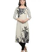 cream Venika Creations Americian Crepe Digital Print Kurta