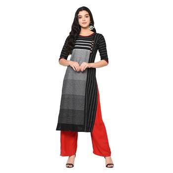  Wedani Black cotton Stright kurti 1