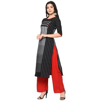  Wedani Black cotton Stright kurti 4