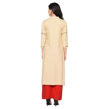  Wedani Cream Embroidery Stright Rayon Kurti 2