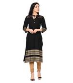 Wedani Black Rayon Stright kurti