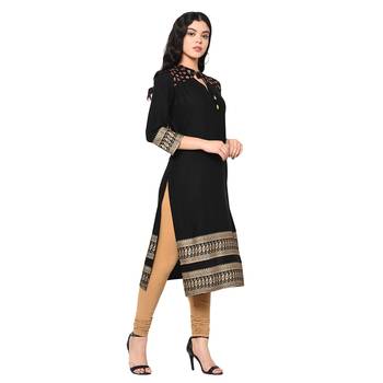 Wedani Black Rayon Stright kurti 4