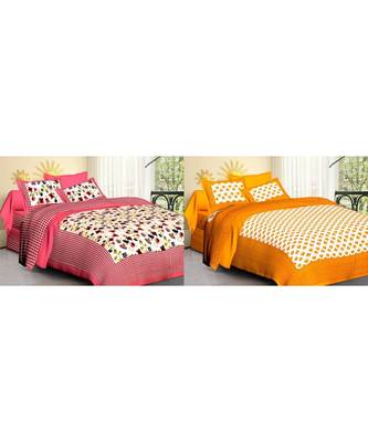 ridan cotton combo of bed sheet with pillow cover 1