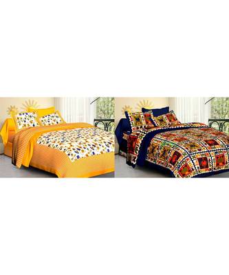 ridan cotton combo of bed sheet with pillow cover 1