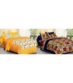 ridan cotton combo of bed sheet with pillow cover