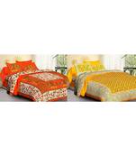 ridan cotton combo of bed sheet with pillow cover