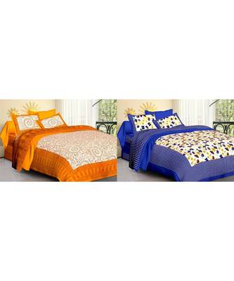 ridan cotton combo of bed sheet with pillow cover 1