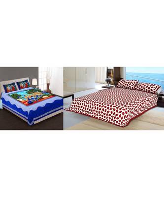 ridan cotton combo of bed sheet with pillow cover 1