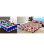 ridan cotton combo of bed sheet with pillow cover