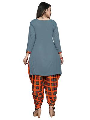 grey synthetic unstitched dress materials 3