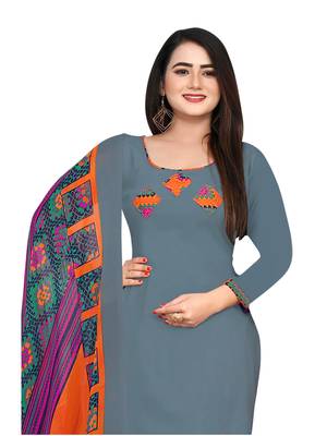 grey synthetic unstitched dress materials 5