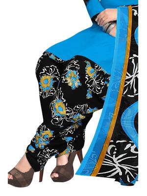 blue synthetic unstitched dress materials 4