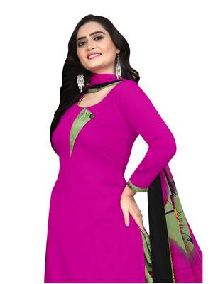 pink unstitched synthetic dress material 5