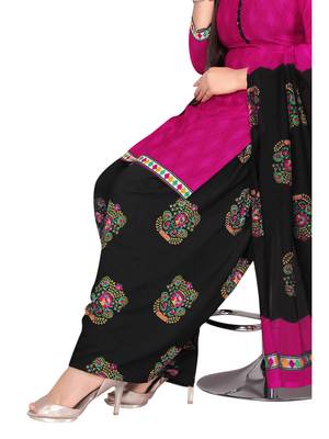 pink unstitched synthetic dress material 5
