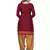 red unstitched synthetic dress material