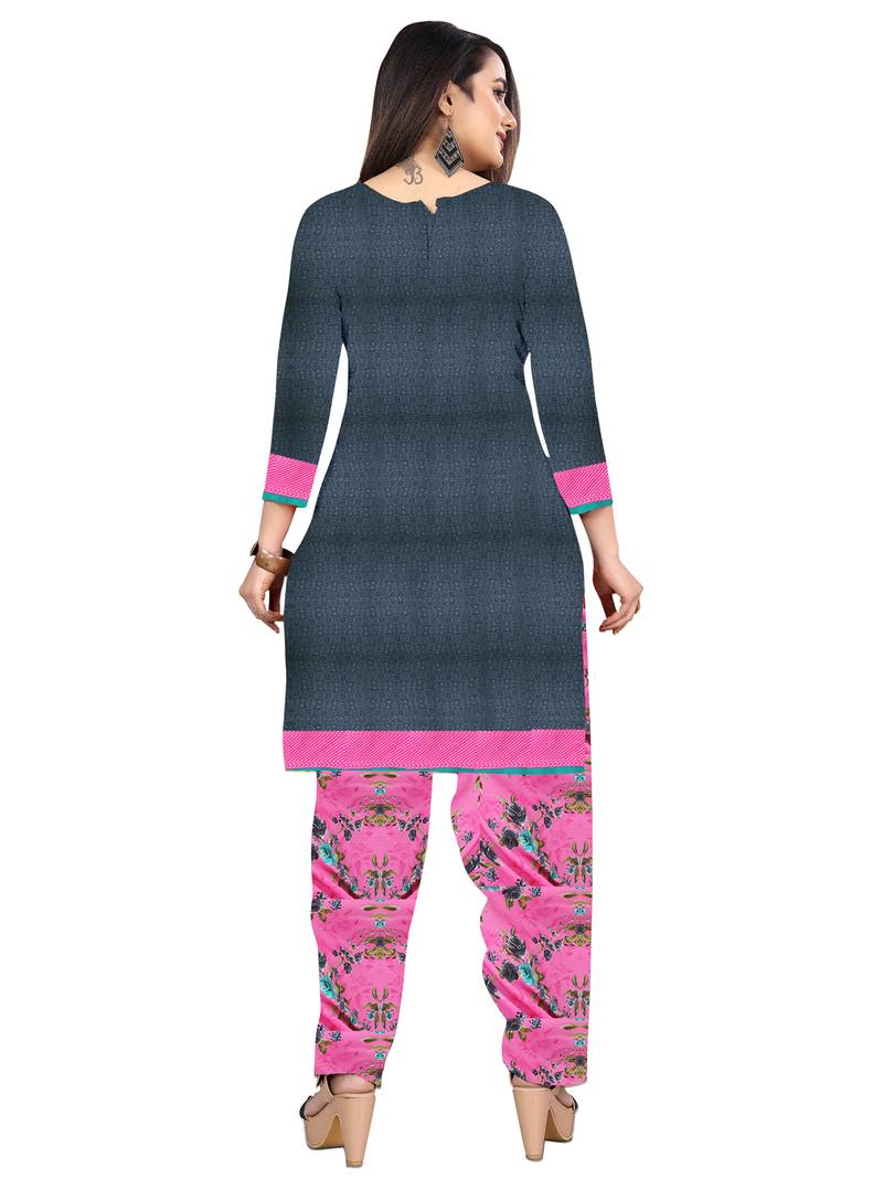 grey unstitched synthetic dress material