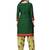 green unstitched synthetic dress material