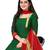 green unstitched synthetic dress material