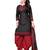 black unstitched printed cotton dress material