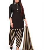 Black printed crepe salwar